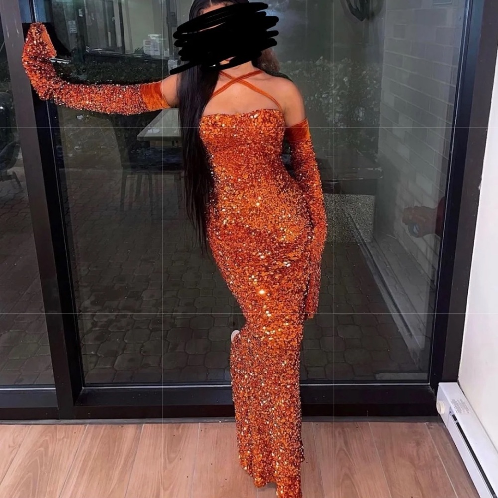 Custom made Sequin Birthday gown dress + gloves